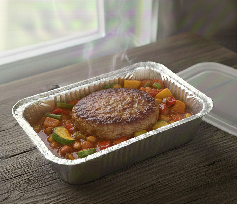 Котлета мясная домашняя с овощным рагу